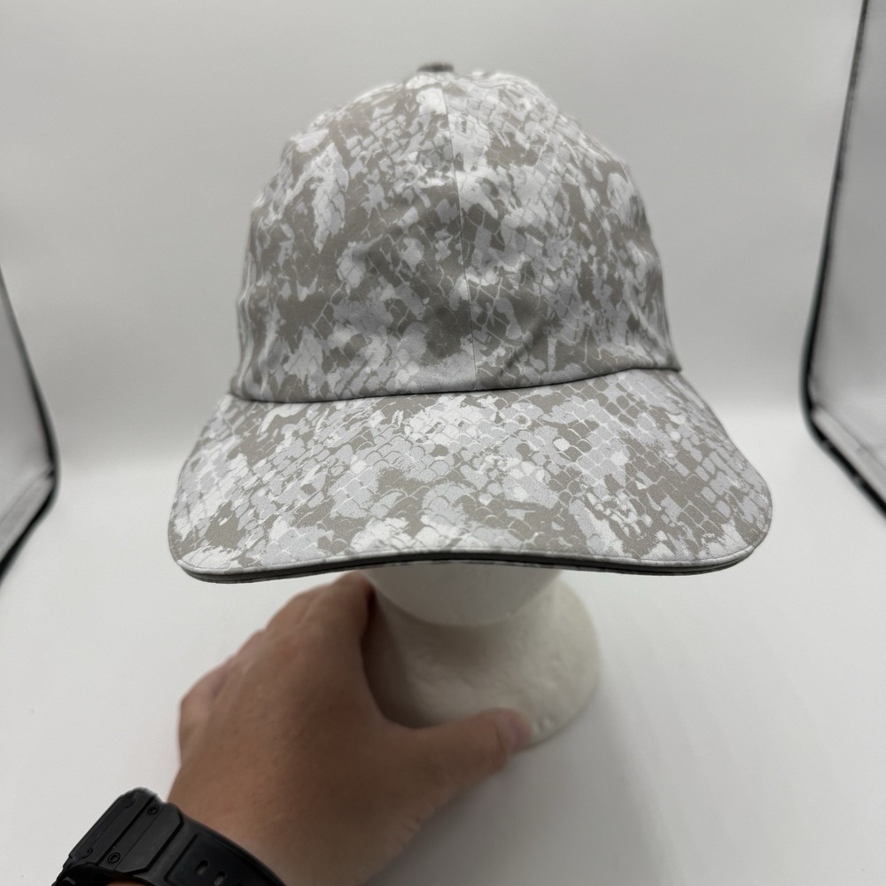 Lululemon Fast and Free Hat Gray Camo Snake Print Adjustable Running Cap Mens